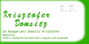 krisztofer domsitz business card